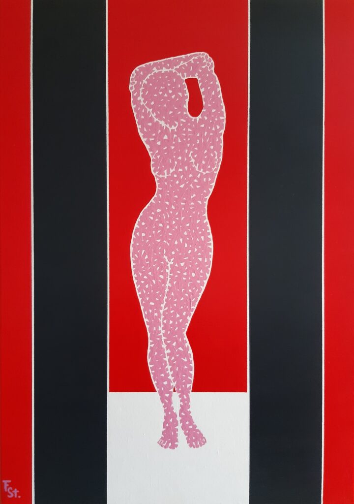 Vrouw voor spiegel 40x30 cm
