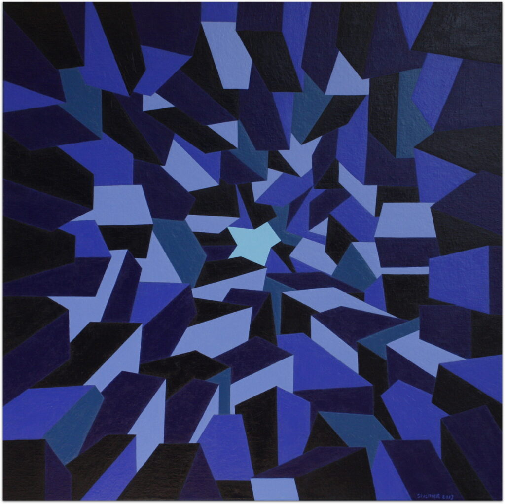 Blauwe hemel 90x90 cm