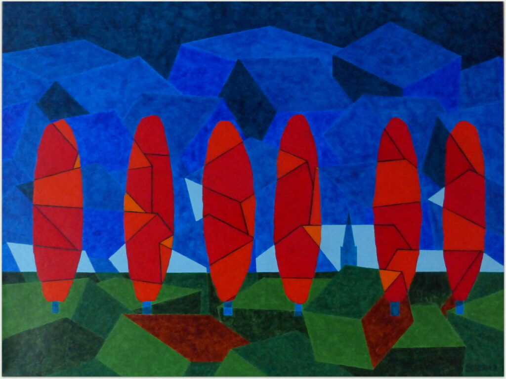 Landschap met bomen 80x60 cm