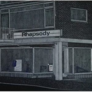 De muziekwinkel Rhapsody aan de Prins Bernhardlaan in Veenendaal voor de verdwijning in 2019